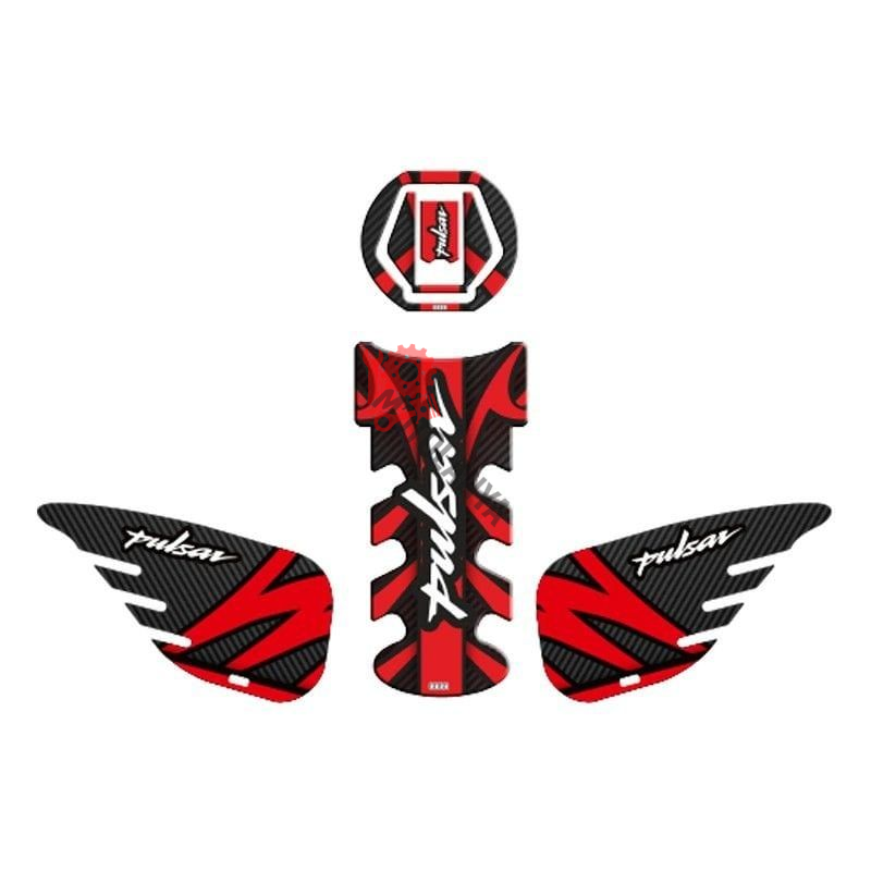 BAJAJ PULSAR 2014 - 2024 UYUMLU Tank Pad Set ''KIRMIZI/SİYAH'' 002
