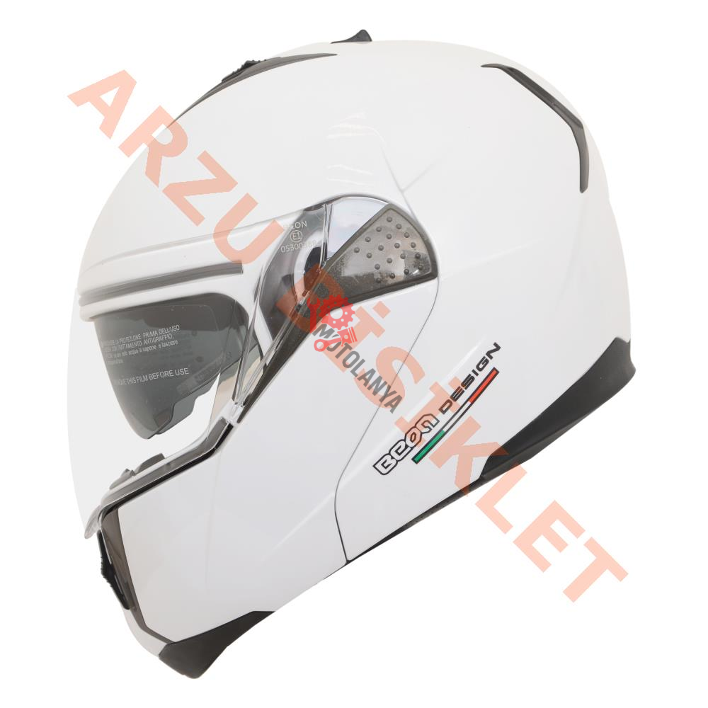 BEON- ÇENE AÇILIR VİZÖRLÜ KASK [B700] [BEYAZ] [XXL]