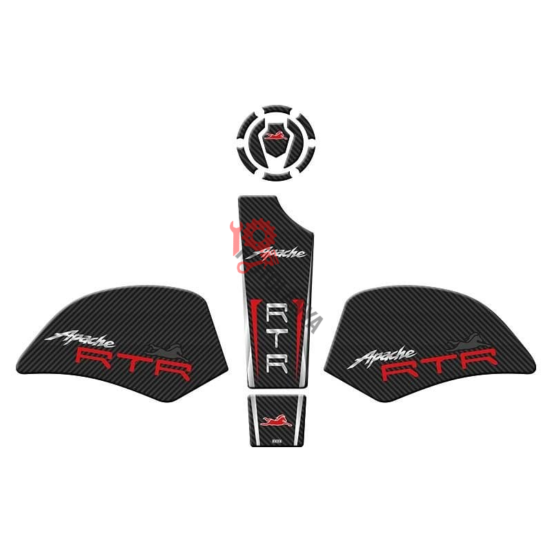 TVS APACHE RTR 200 2022 - 2025 UYUMLU TANK PAD SET ''SİYAH/KIRMIZI'' 002