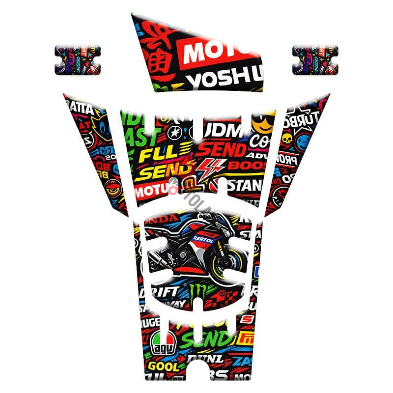 HONDA PCX 2025-2026 UYUMLU TANK PAD ''CADDE DESEN'' 013 ''8 PARÇA''