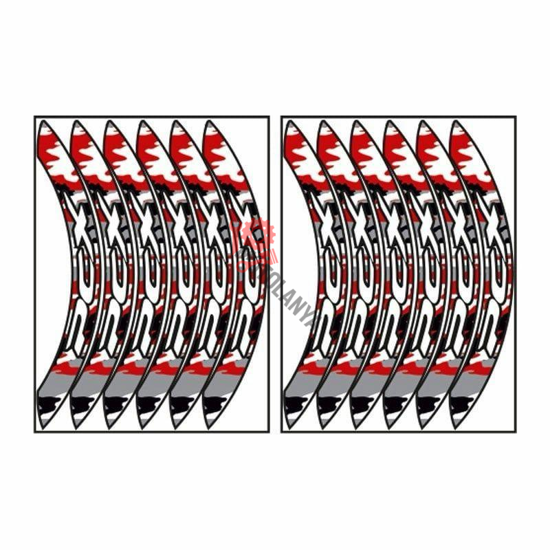 KIRMIZI ASKER DESEN GENİŞ - HONDA PCX UYUMLU 1 SET JANT ŞERİDİ