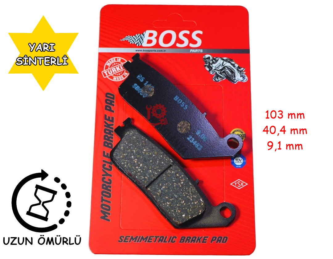ÖN FREN DİSK BALATASI ''BOSS'' FA196 - MONDİAL Z-ONE 180, CBR250 KAWASAKİ Z750 (2007-10) - SUZUKİ İNAZUMA