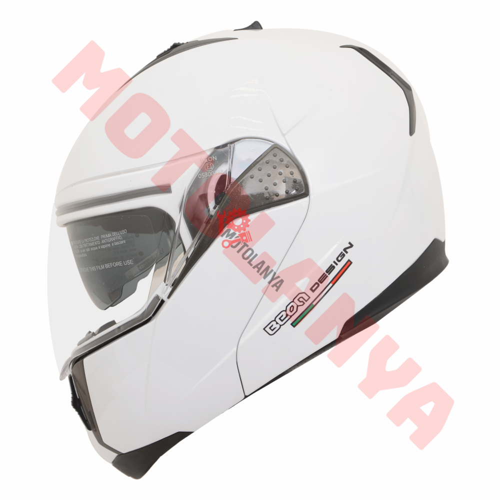 BEON- ÇENE AÇILIR VİZÖRLÜ KASK [B700] [BEYAZ] [XL]