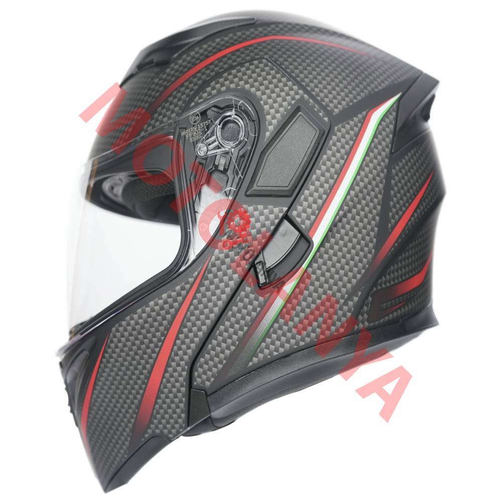 KC-ÇENE AÇILIR VİZÖRLÜ KASK [KC902] MAT SİYAH - GRİ DAMALI [L]