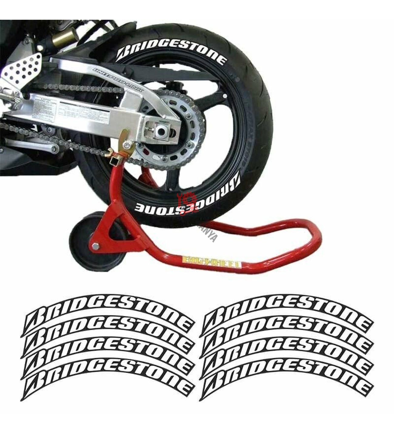 BRIDGESTONE ''BEYAZ'' 3D LASTİK YANAK YAZISI