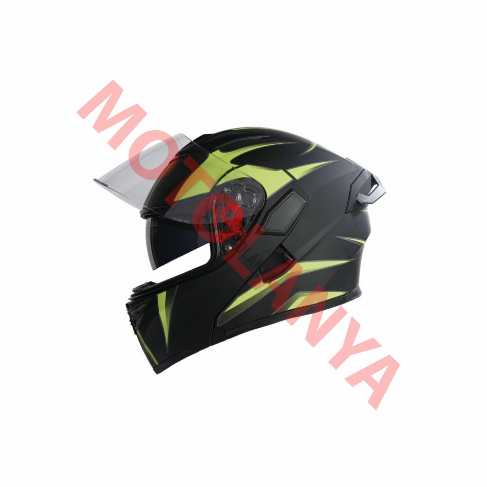 KC-ÇENE AÇILIR VİZÖRLÜ KASK [KC902] SİYAH - KIRMIZI [L]
