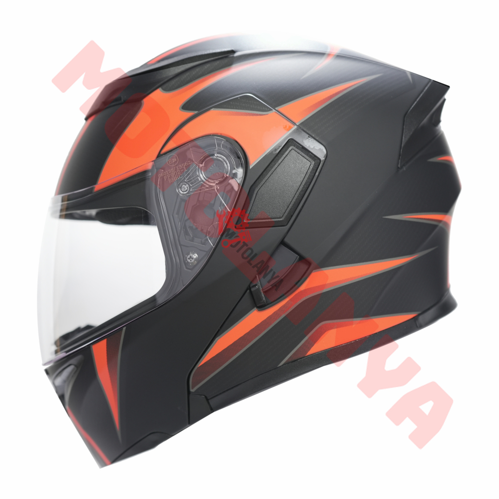 KC-ÇENE AÇILIR VİZÖRLÜ KASK [KC902] SİYAH - KIRMIZI [S]