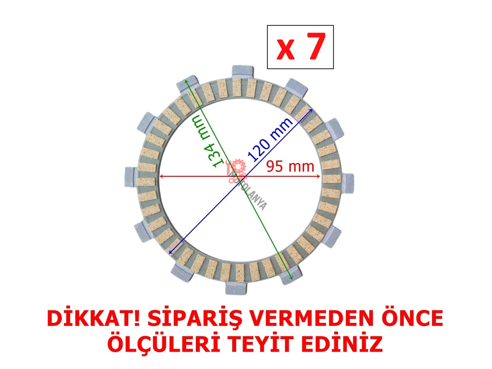 CF MOTO ''NK250'' DEBRİYAJ BALATASI ''7 Lİ'' (2022 ÖNCESİ) 12 TIRNAK ''ORJİNAL'' 95-120-134