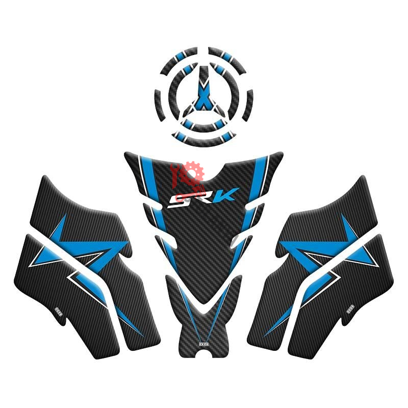 RKS SRK 125 S 2024 - 2025 UYUMLU TANK PAD SET ''SİYAH/MAVİ''