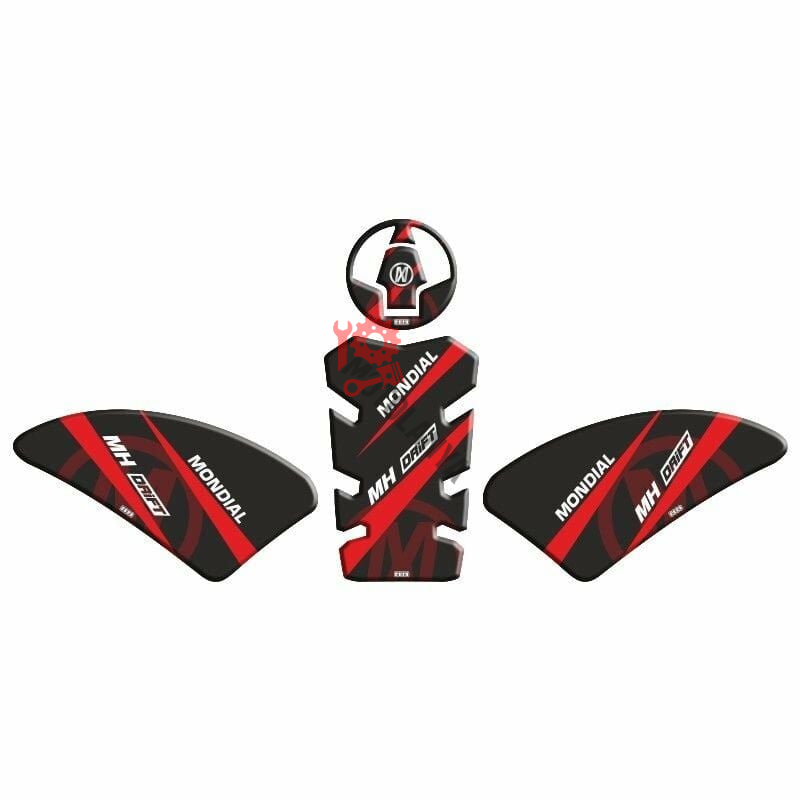 MONDİAL MH DRİFT L 125 2019 - 2024 UYUMLU Tank Pad ''KIRMIZI/SİYAH'' 005
