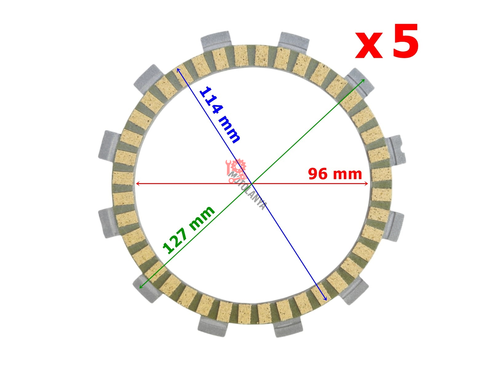 CF NK 150 DEBRİYAJ BALATASI - 5 Lİ TAKIM ''ORJİNAL'' 12 TIRNAK ''96-114-127mm''