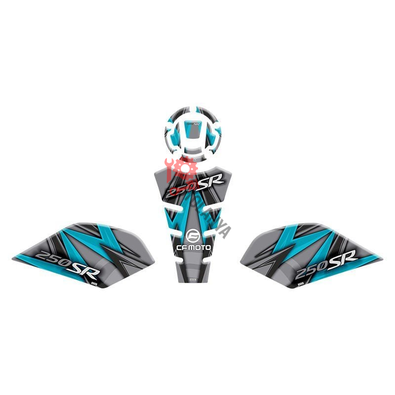 CF MOTO 250 SR 2020 - 2024 UYUMLU TANK PAD SET ''TURKUAZ/SİYAH'' 010