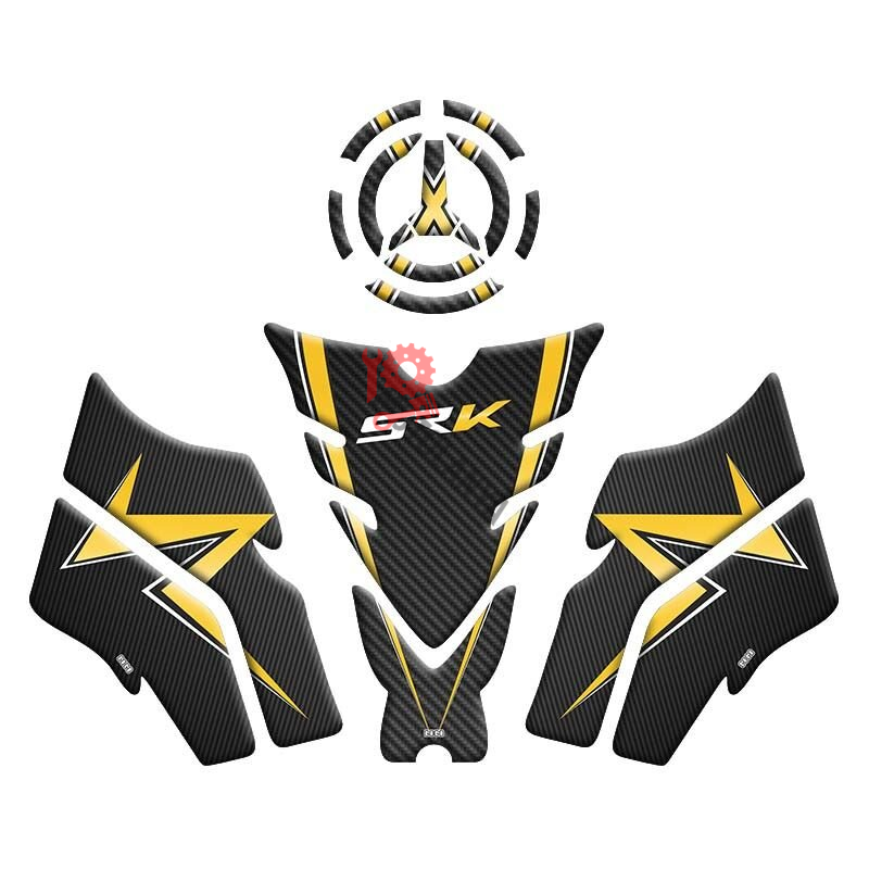 RKS SRK 125 S 2024 - 2025 UYUMLU TANK PAD SET ''SARI/SİYAH''