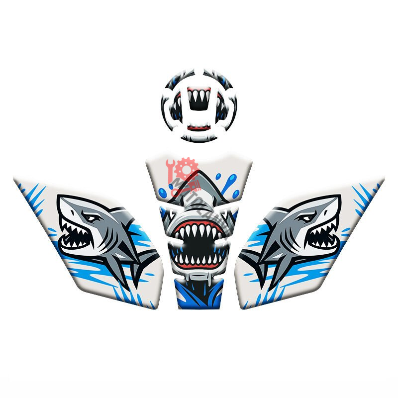 CF MOTO 250 SR 2020 - 2024 UYUMLU TANK PAD SET ''KÖPEK BALIĞI'' 013