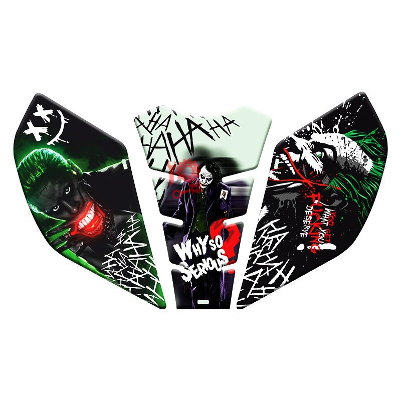 CF MOTO 250 SR 2020 - 2025 UYUMLU GECE YANAN DOĞAL RENK FOSFORLU TANK PAD SET ''JOKER'' 015