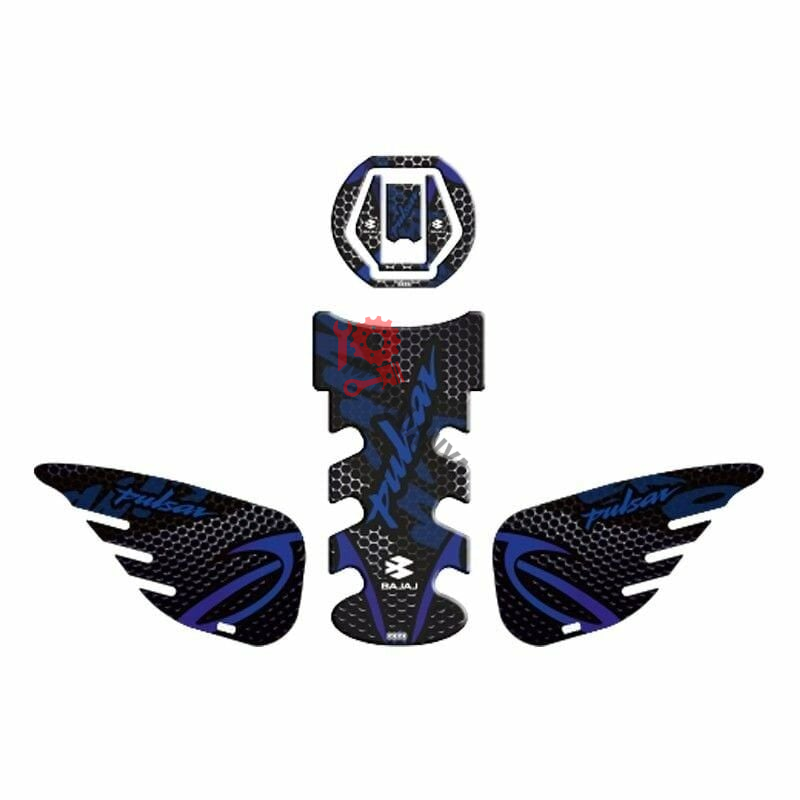 BAJAJ PULSAR 2014 - 2024 UYUMLU Tank Pad Set ''MAVİ/SİYAH'' 006