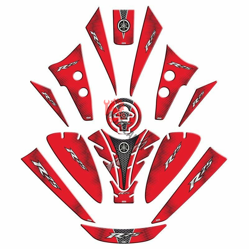 YAMAHA R25 2019 - 2024 UYUMLU TANK PAD SET ''KIRMIZI'' 003 ''14 PARÇA''
