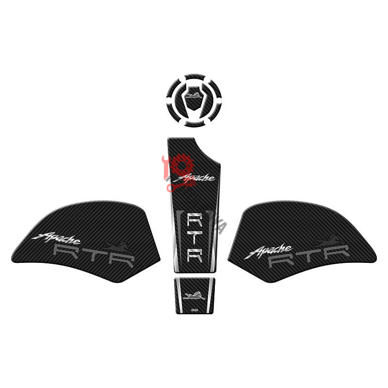 TVS APACHE RTR 200 2022 - 2025 UYUMLU TANK PAD SET ''GRİ/SİYAH'' 004