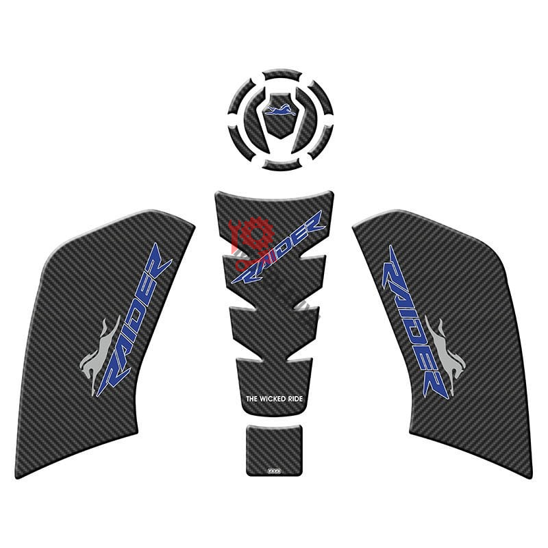 TVS RAIDER 125 2023 - 2024 UYUMLU TANK PAD SET ''MAVİ/SİYAH'' 004