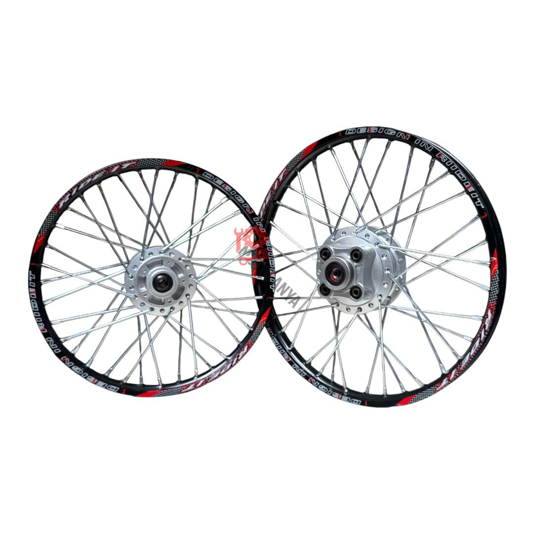Ön Arka Jant Telli ''Jant Telleri 4mm/Çember Siyah'' SET [ Ön Jant Diskli 1.20-17/Arka Jant 1.20-19 ] - RIDE IT