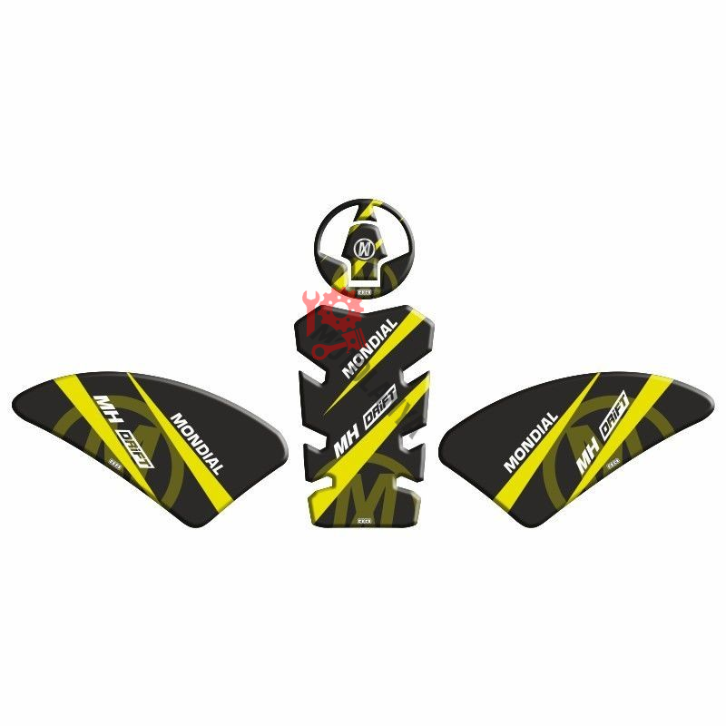 MONDİAL MH DRİFT L 125 2019 - 2024 UYUMLU Tank Pad ''SARI/SİYAH'' 004