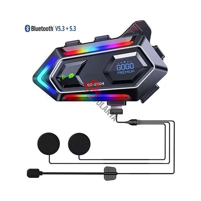 UNİVERSAL MOTOSİKLET KASK İNTERCOM BLUETOOTH RGB IŞIKLI GG-2004