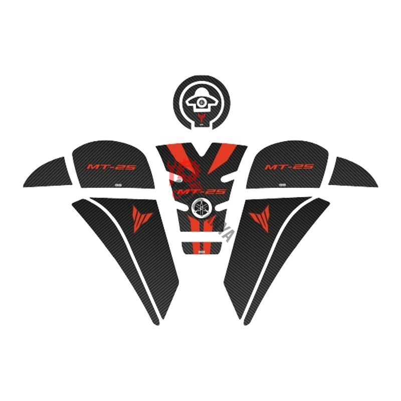 YAMAHA MT25 2020 - 2024 UYUMLU TANK PAD SET ''SİYAH/KIRMIZI'' 001