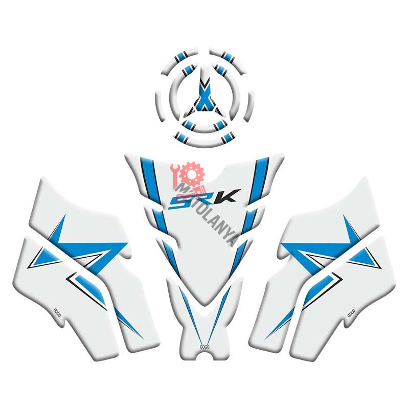 RKS SRK 125 S 2024 - 2025 UYUMLU TANK PAD SET ''MAVİ/BEYAZ''
