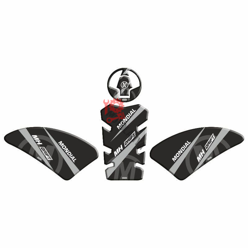 MONDİAL MH DRİFT L 125 2019 - 2024 UYUMLU Tank Pad ''GRİ/SİYAH'' 006