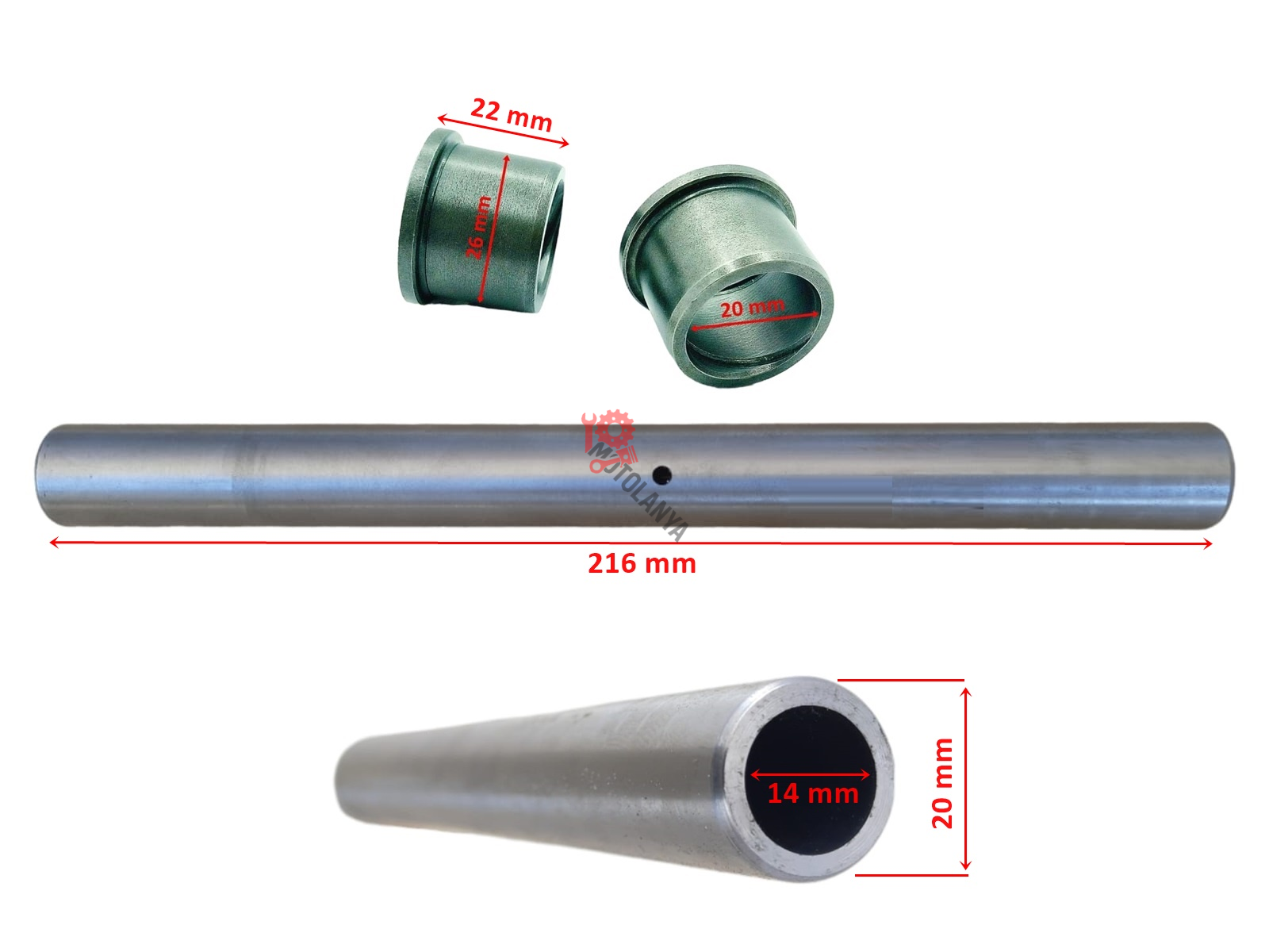 ATV VİP TRAC 200 ARKA SALINCAK BURCU VE BORUSU 14-20-216 mm ÖM