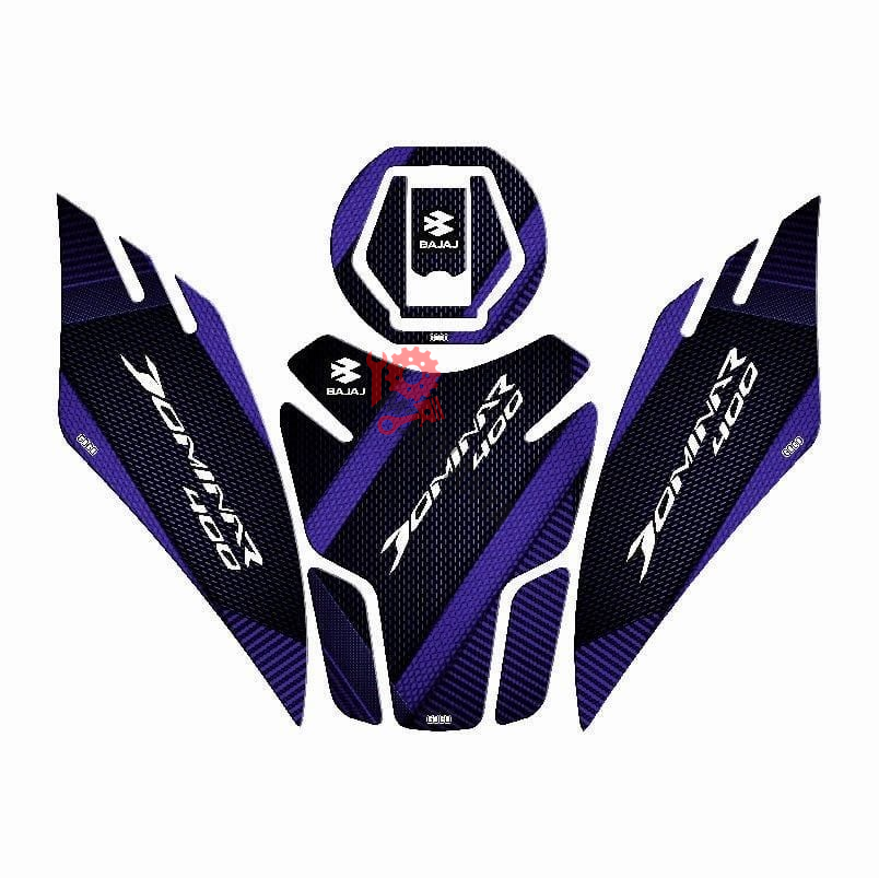 BAJAJ DOMiNAR 400 2017 - 2024 UYUMLU Tank Pad Set ''MAVİ/SİYAH'' 002