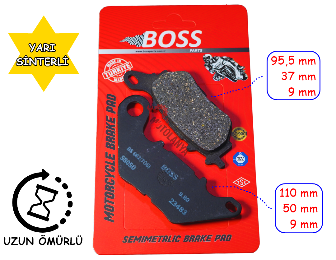 XMAX 250-300 ARKA FREN DİSK BALATASI (2018-23) ''BOSS''