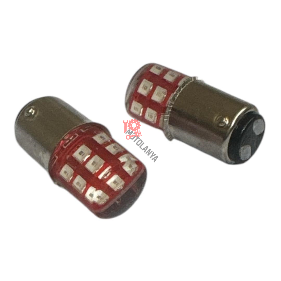 Led Arka Stop Ampulü ''2 Adet'' [ Kırmızı Renk/18 Ledli ] - ÇAKARLI