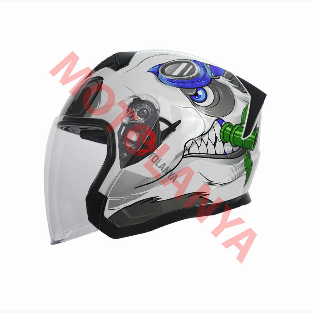 KC-ÇENESİZ VİZÖRLÜ YAZLIK KASK [KC528-1] PANDA [XL] E BELGELİ