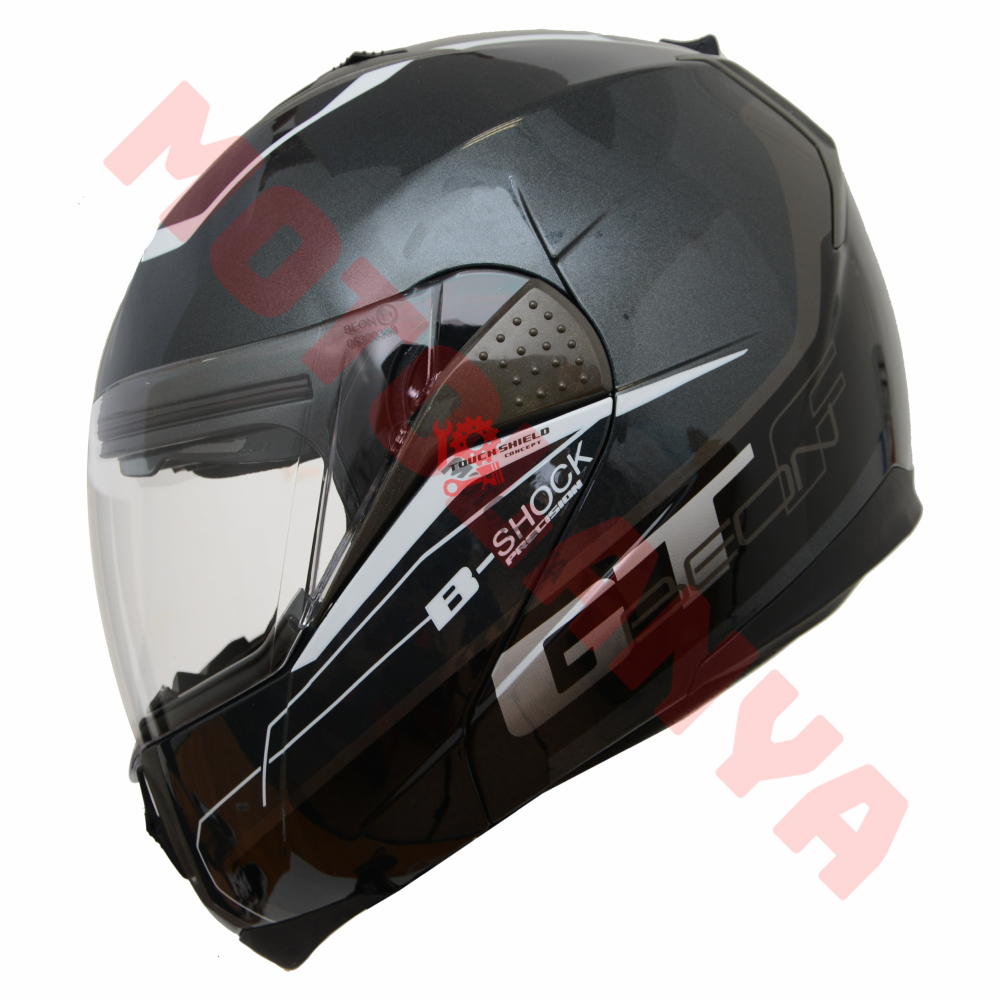 BEON- ÇENE AÇILIR VİZÖRLÜ KASK [B700] [GRİ-SİYAH] [B-SHOCK] [M]