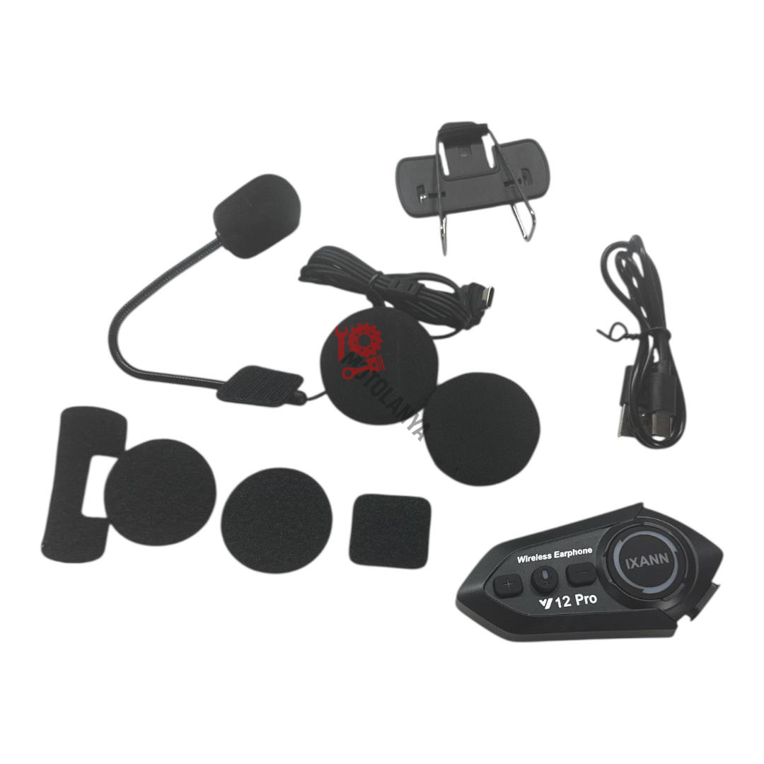 INTERCOM KASK KULAKLIĞI Y12 PRO ''SİYAH'' BLUETOOTH KABLOSUZ- IXANN