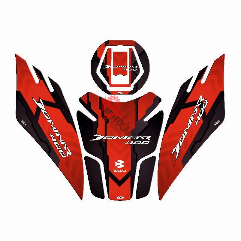 BAJAJ DOMiNAR 400 2017 - 2024 UYUMLU Tank Pad Set ''KIRMIZI/SİYAH'' 004