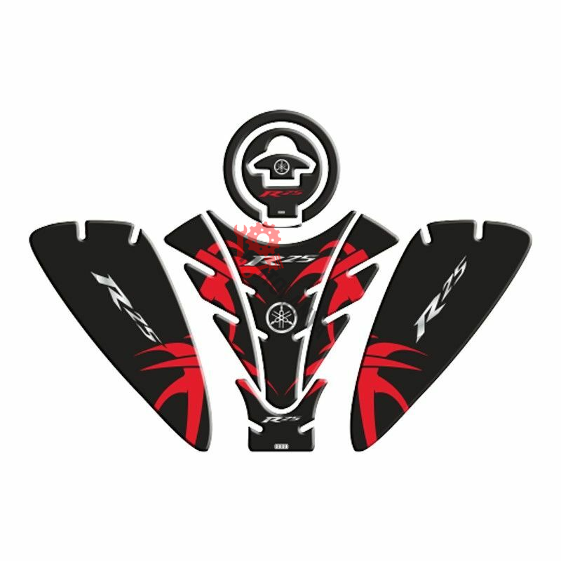 YAMAHA R25 2019 - 2024 UYUMLU TANK PAD SET ''SİYAH/KIRMIZI'' 006