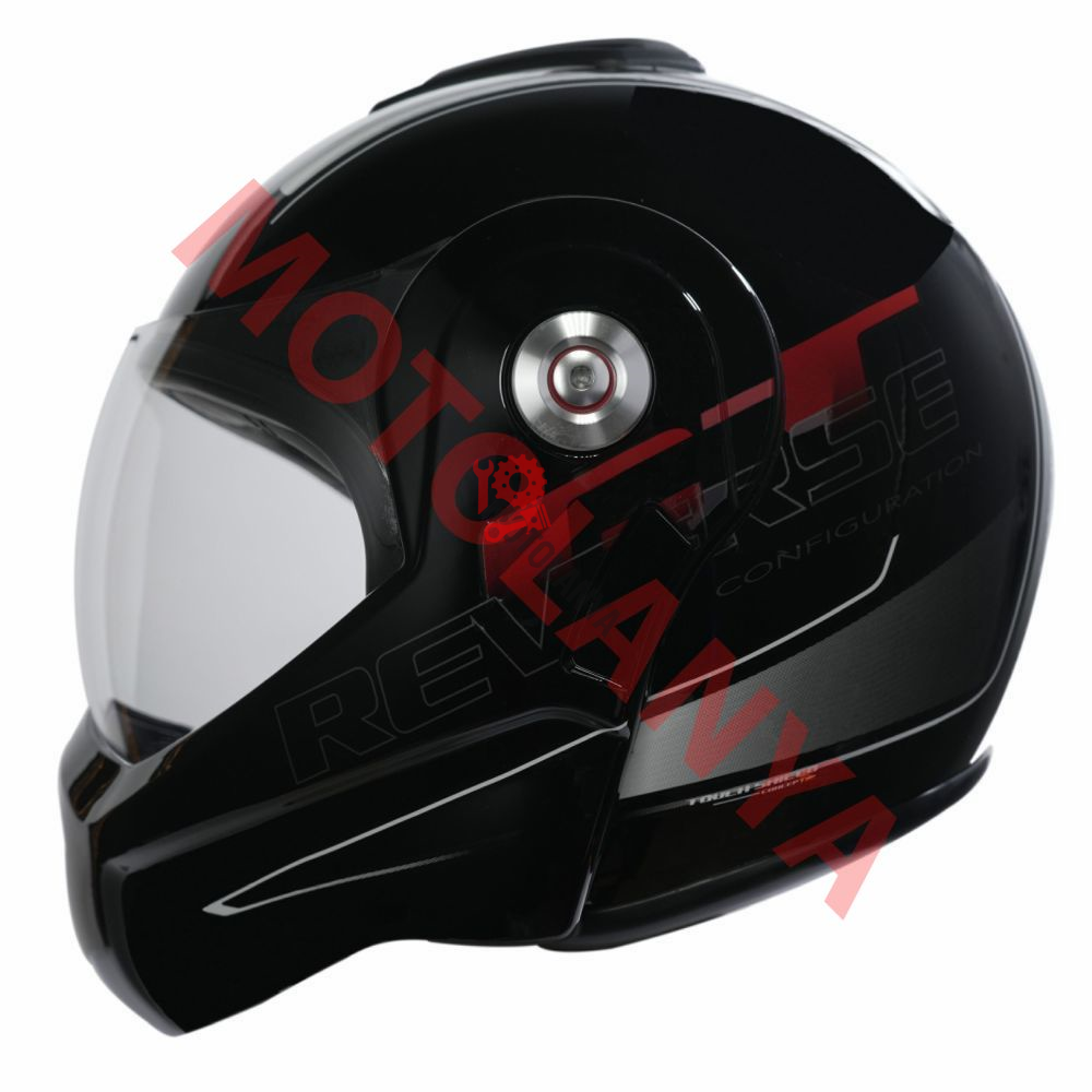 BEON- ÇENE AÇILIR VİZÖRLÜ KASK [B702] [SİYAH-BEYAZ-KIRMIZI] [XL]