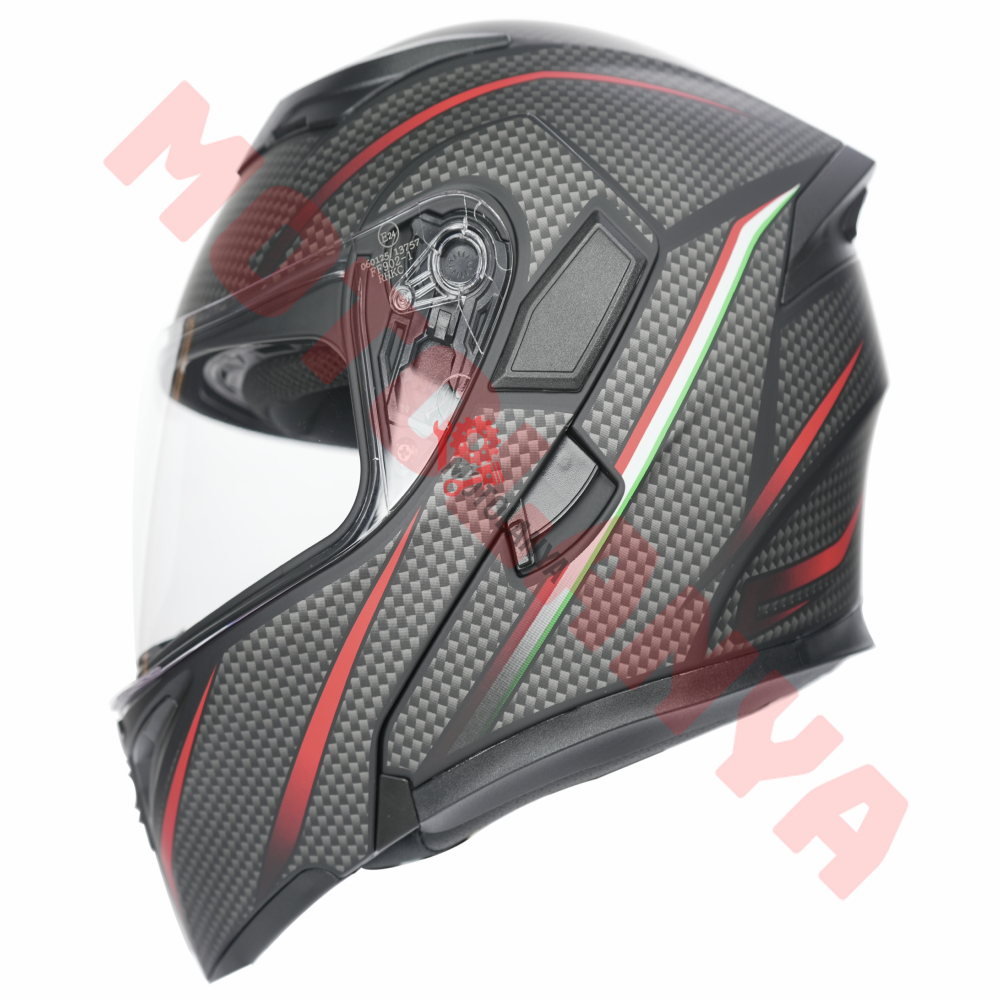 KC-ÇENE AÇILIR VİZÖRLÜ KASK [KC902] MAT SİYAH - GRİ DAMALI [S]