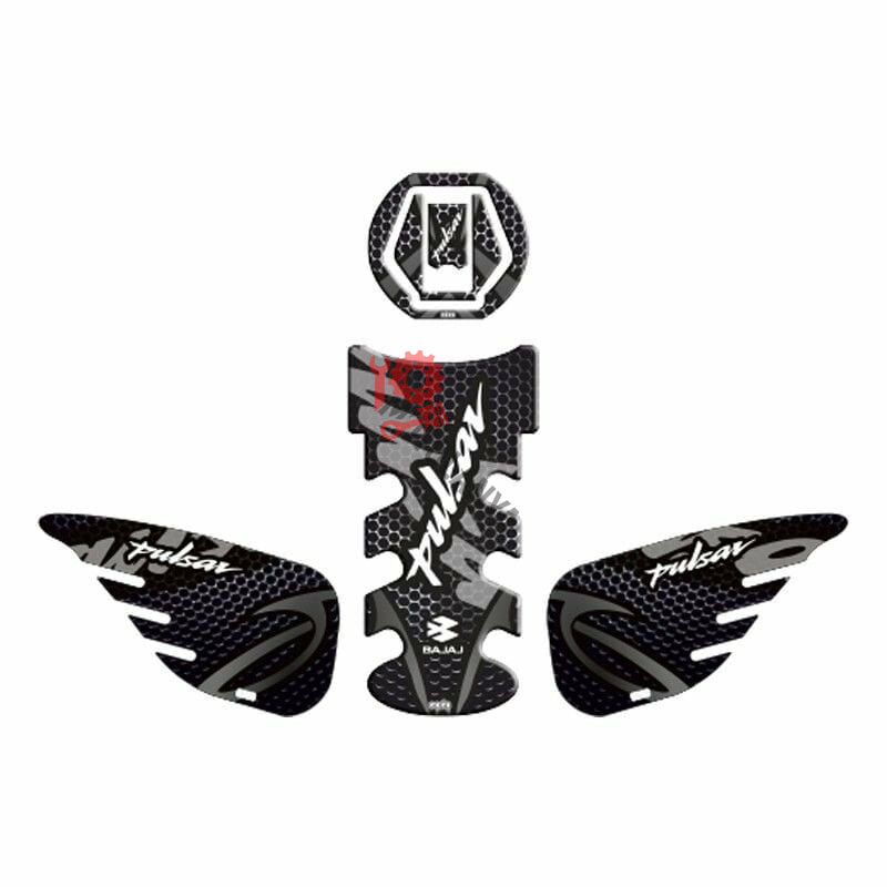 BAJAJ PULSAR 2014 - 2024 UYUMLU Tank Pad Set ''GRİ/SİYAH'' 005