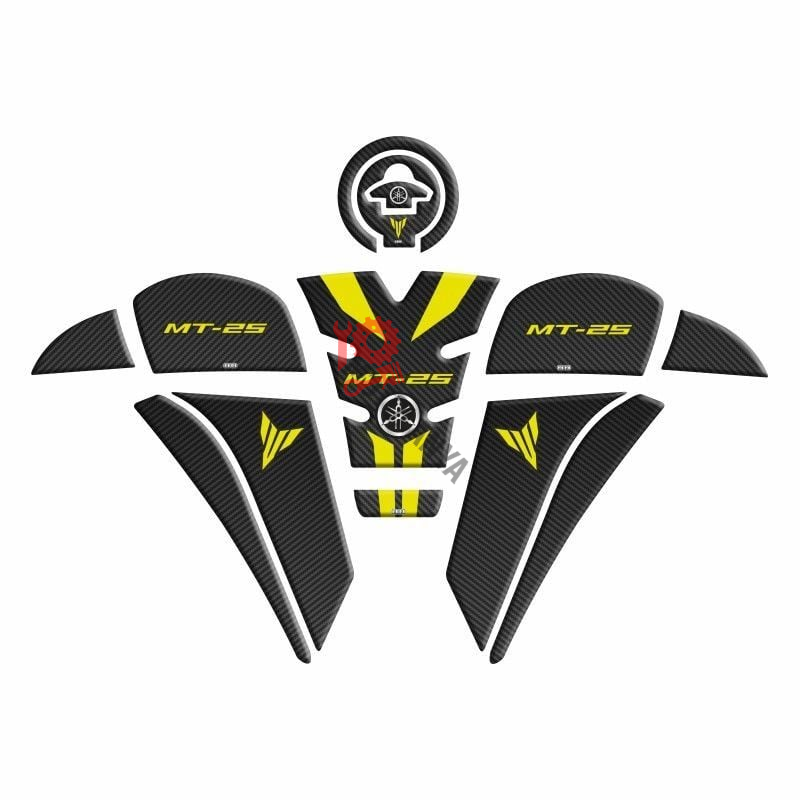 YAMAHA MT-25 2020 - 2024 UYUMLU Tank Pad Set ''YEŞİL/SİYAH'' 009