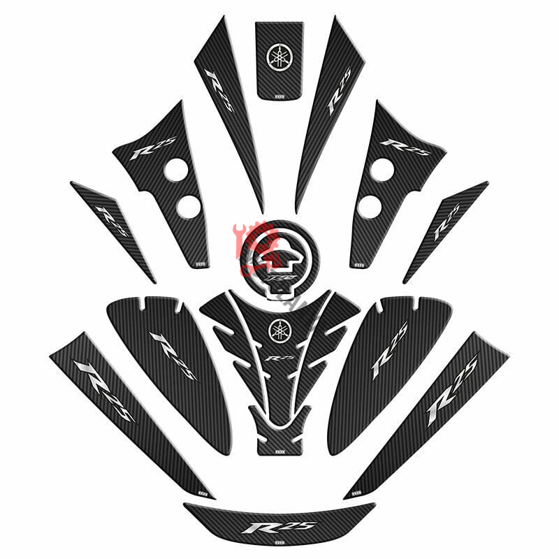 YAMAHA R25 2019 - 2024 UYUMLU TANK PAD SET 001 ''SİYAH''