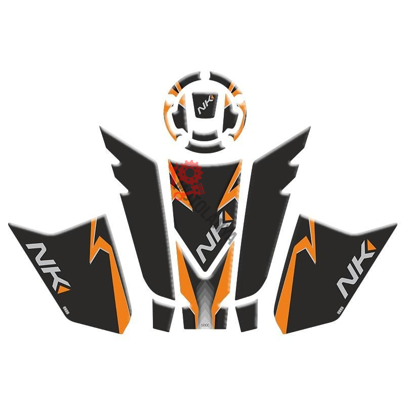 CF MOTO 250 NK 2023 - 2024 UYUMLU TANK PAD SET ''TURUNCU/SİYAH'' 003 ''8 PARÇA''