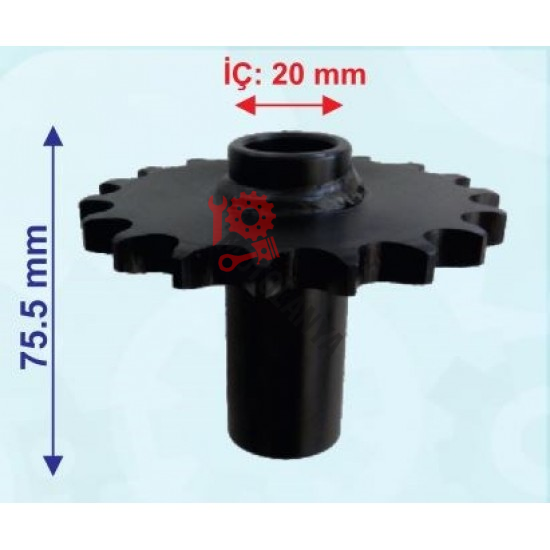 ATV KANUNİ 18 DİŞ ÖN DİŞLİ 530 ZİNCİR İÇİN İÇ 20 mm UZUNLUK 75,5 mm TM ÖM