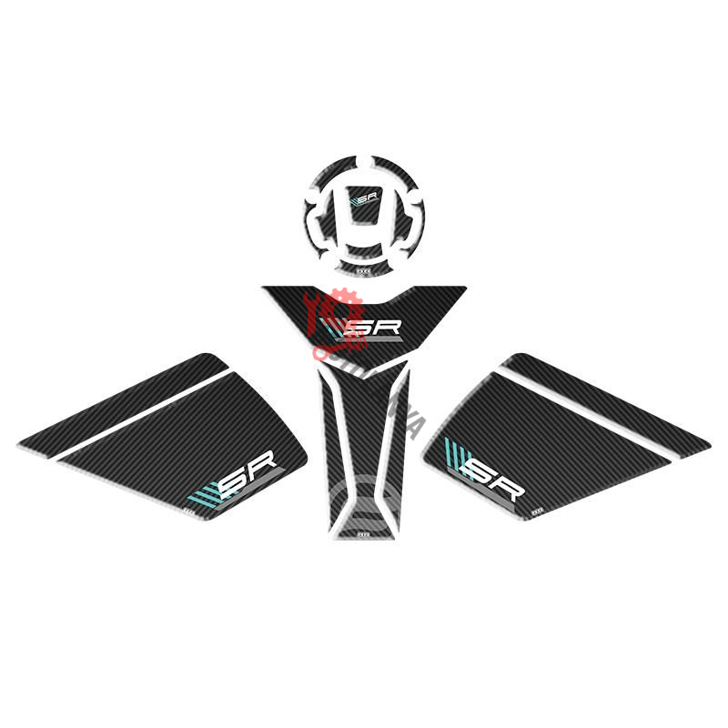 CF MOTO 450 SR 2023 - 2024 UYUMLU TANK PAD SET ''TURKUAZ/SİYAH'' 001 ''8 PARÇA''