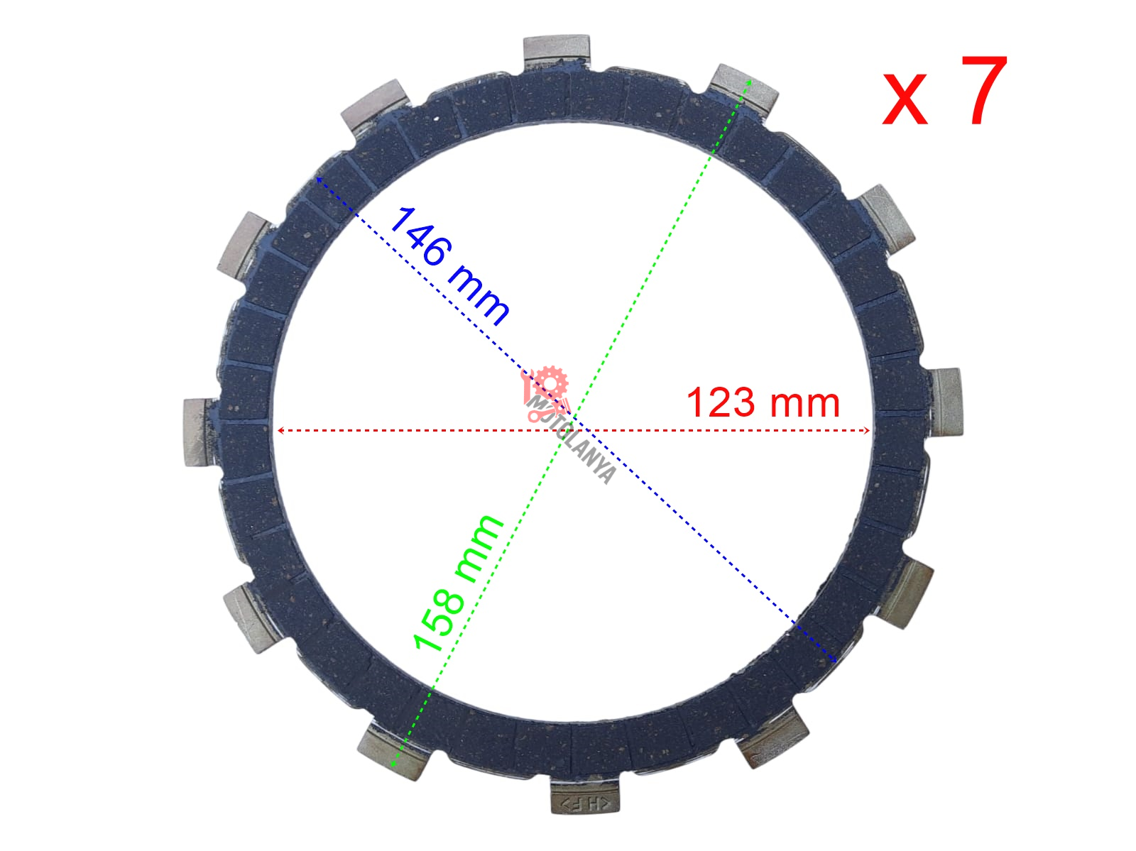 CF NK400-650 DEBRİYAJ BALATASI - ''7 Lİ SET'' 12T 123-146-158mm ''ORJİNAL''